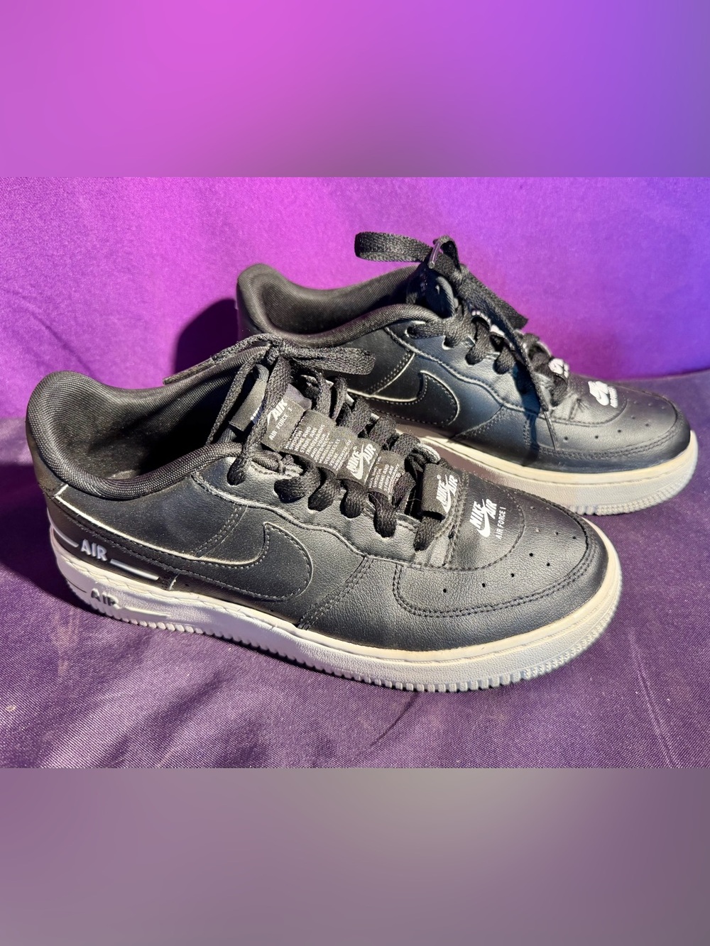 Nike Air Force 1 Black Cj4092-001 Youth size 6Y Low Top